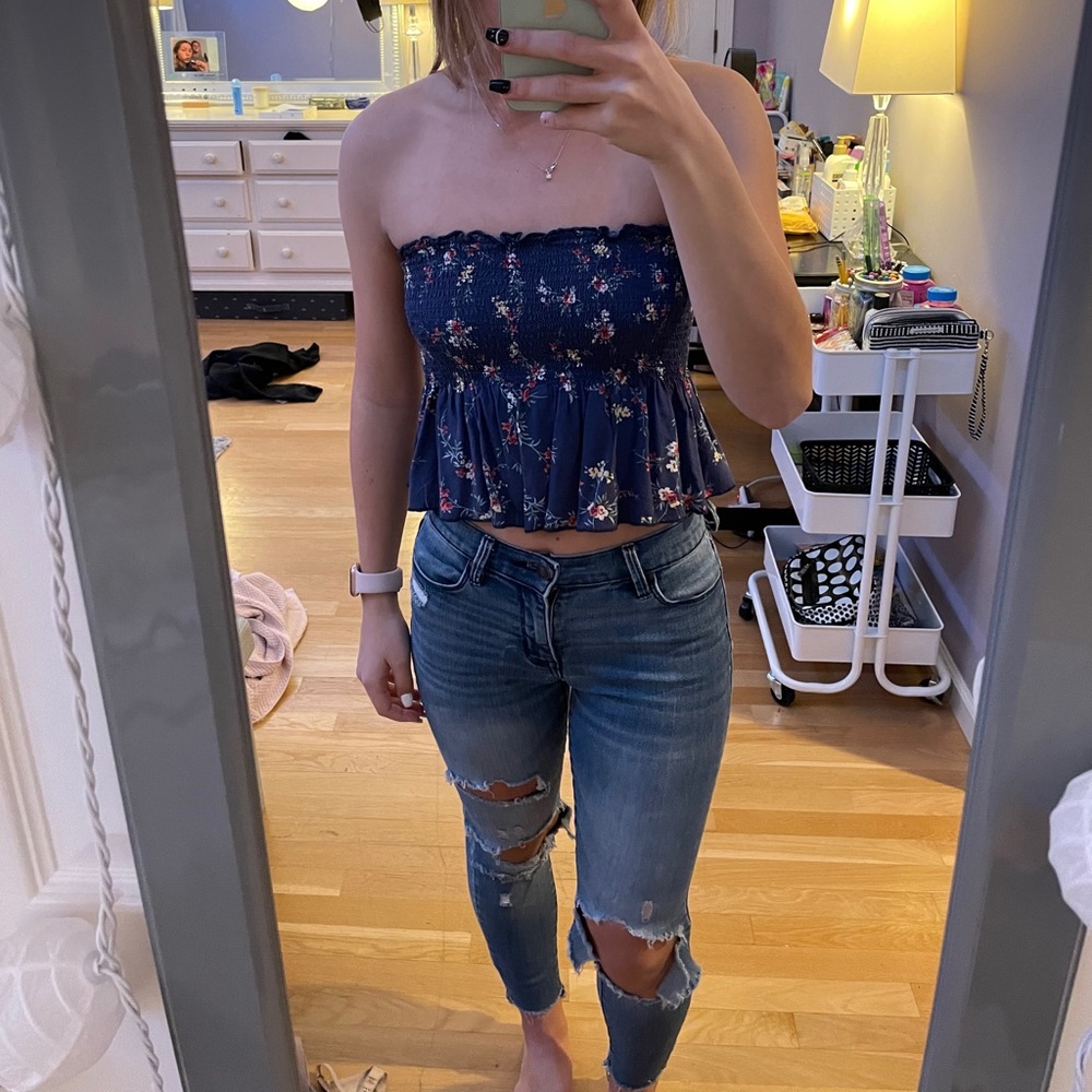 Floral cropped Tube/tank top